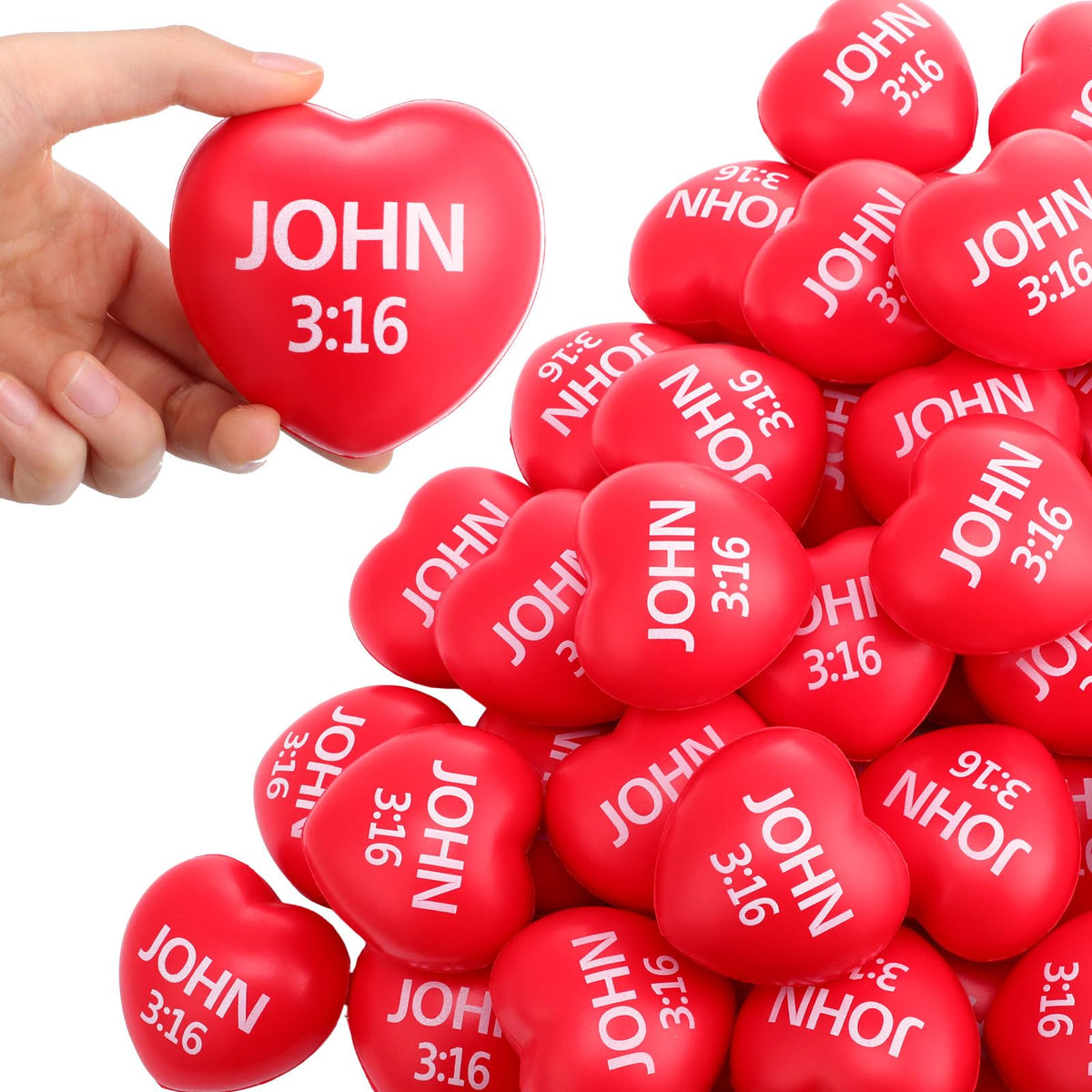 Zubebe Valentine heart stress ball red with John 3:16 promotes calm during busy days