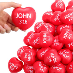 Zubebe Valentine heart stress ball red with John 3:16 promotes calm during busy days