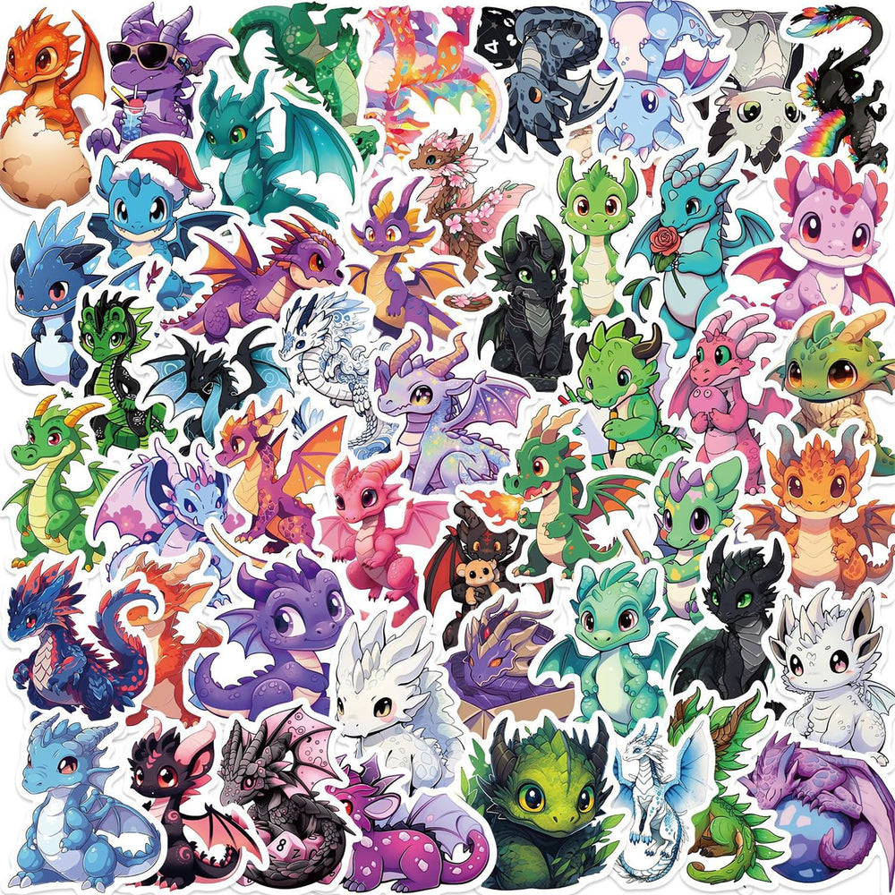 ZUIYIJIANGNAN cartoon dragon stickers 50pcs for kids on laptops with waterproof vinyl.