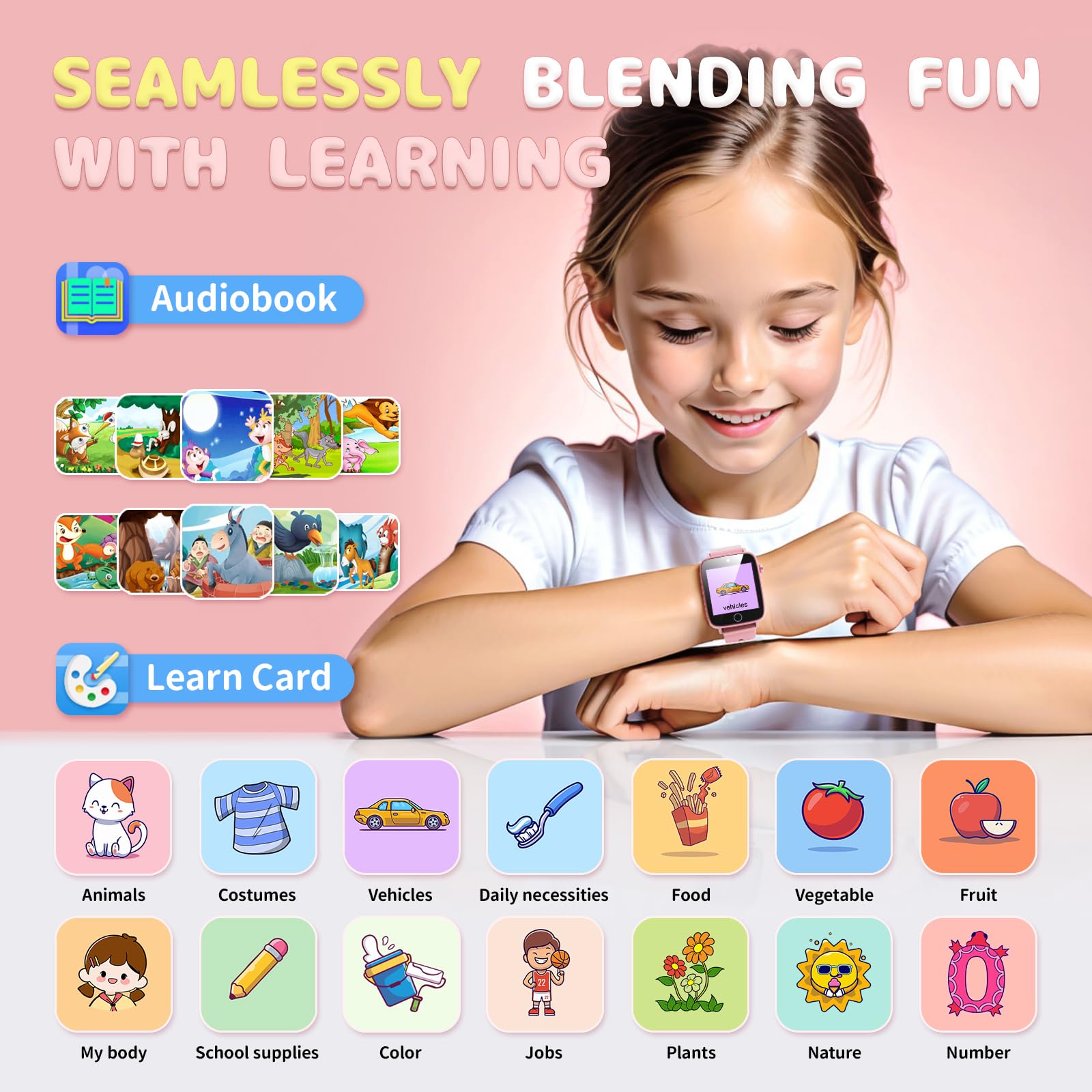Zuodun kids watch learning cards expand knowledge creatively