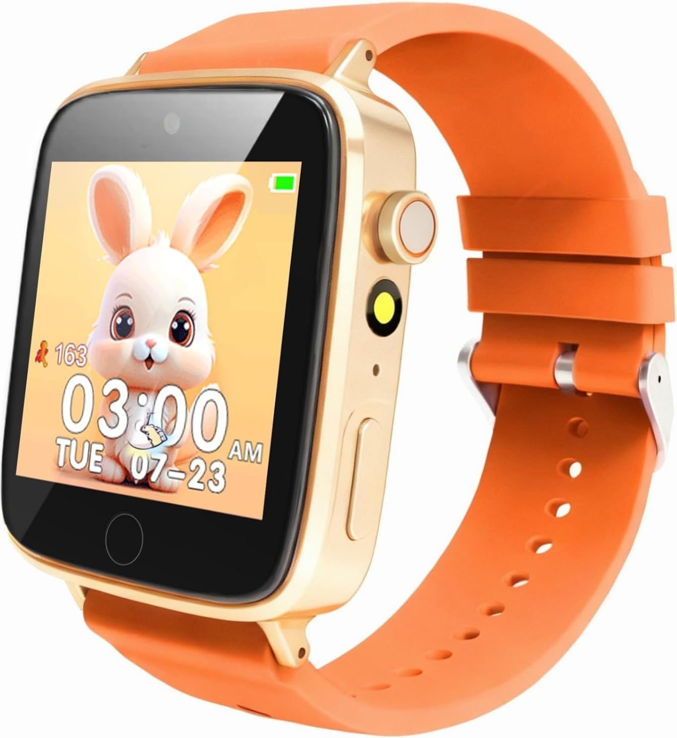ZUODUN Kids Watch orange camera captures memories with playful stickers.
