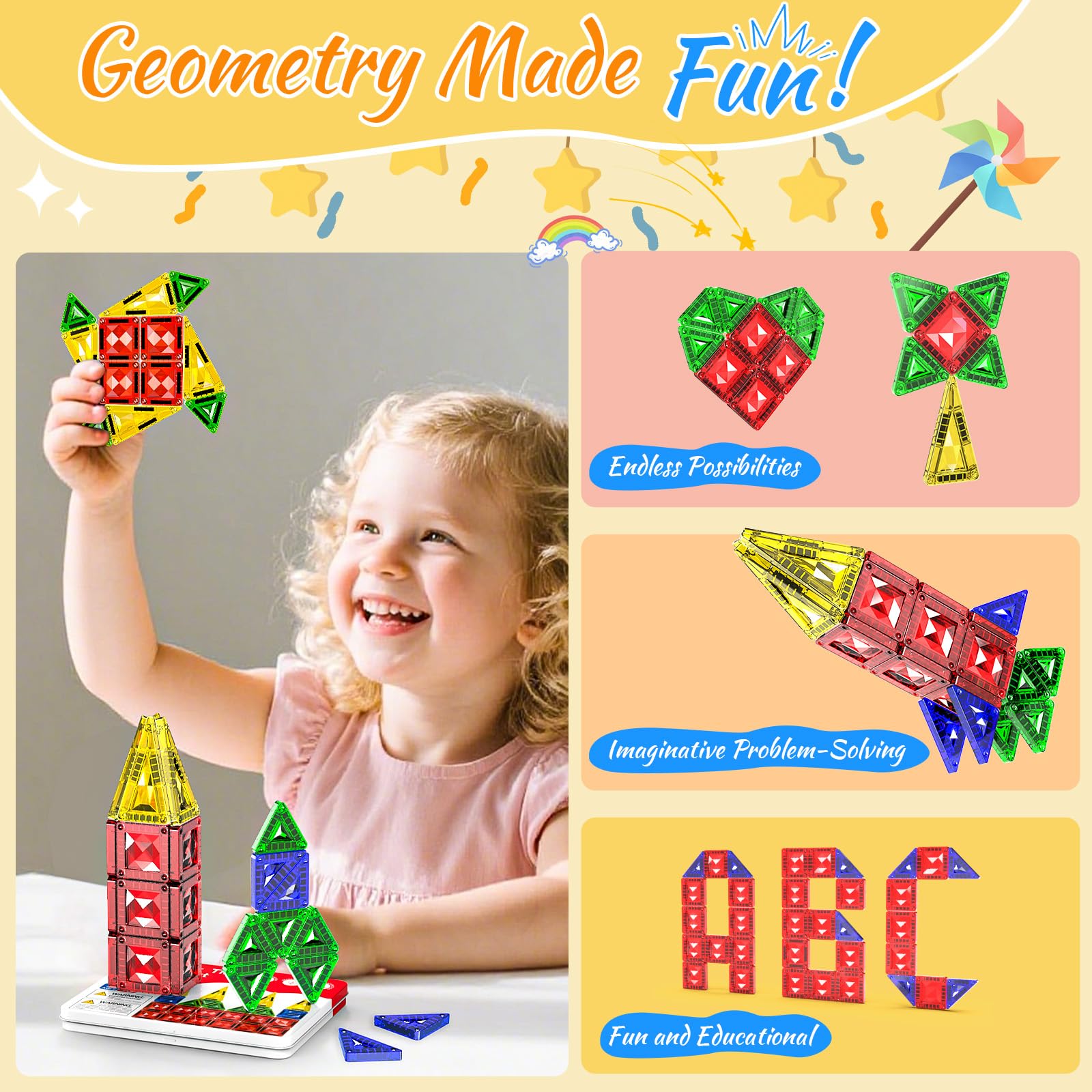 Zupooko Mini Magnetic Tiles are safe for ages 3 and up