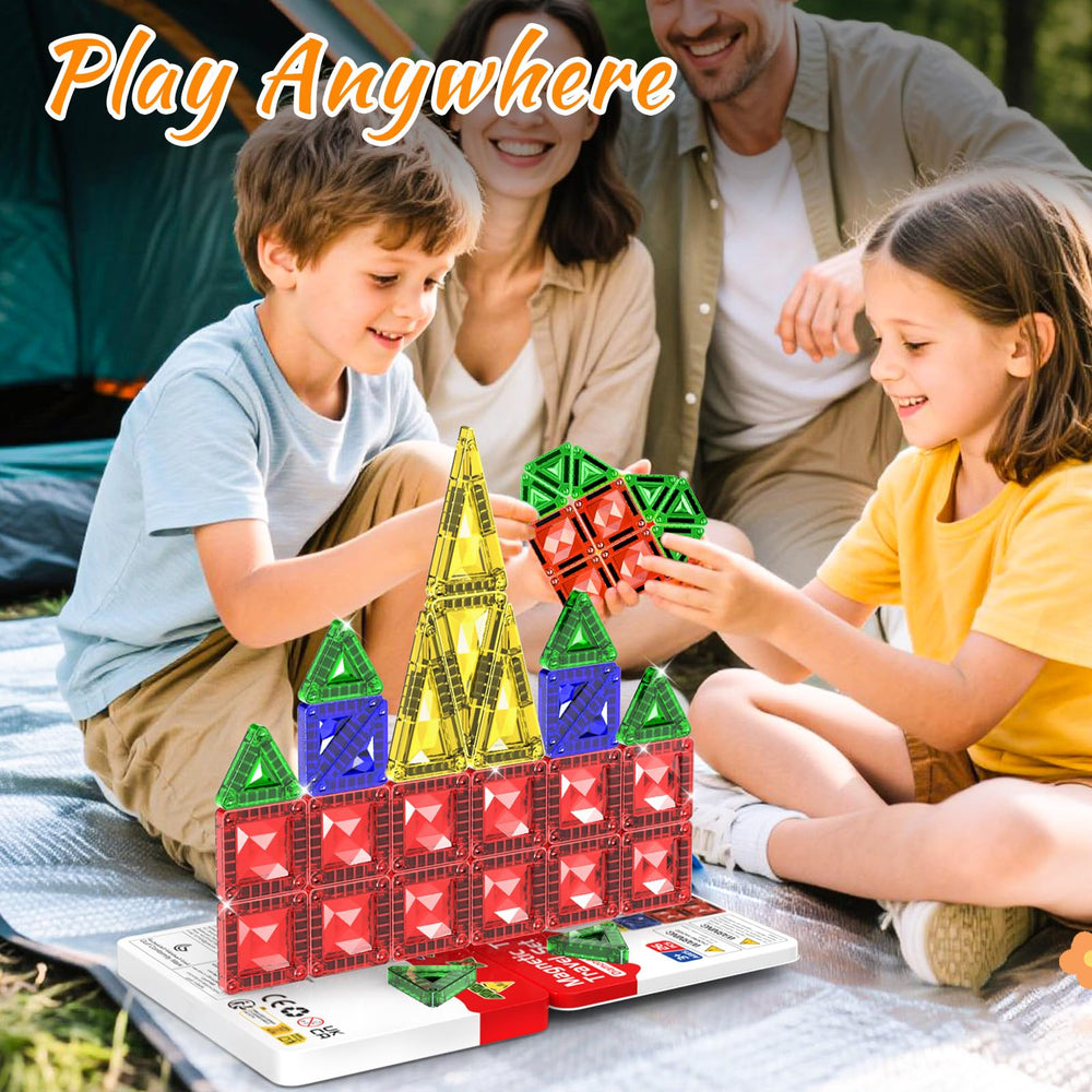 Zupooko Mini Magnetic Tiles encourage on-the-go building on a stable portable base