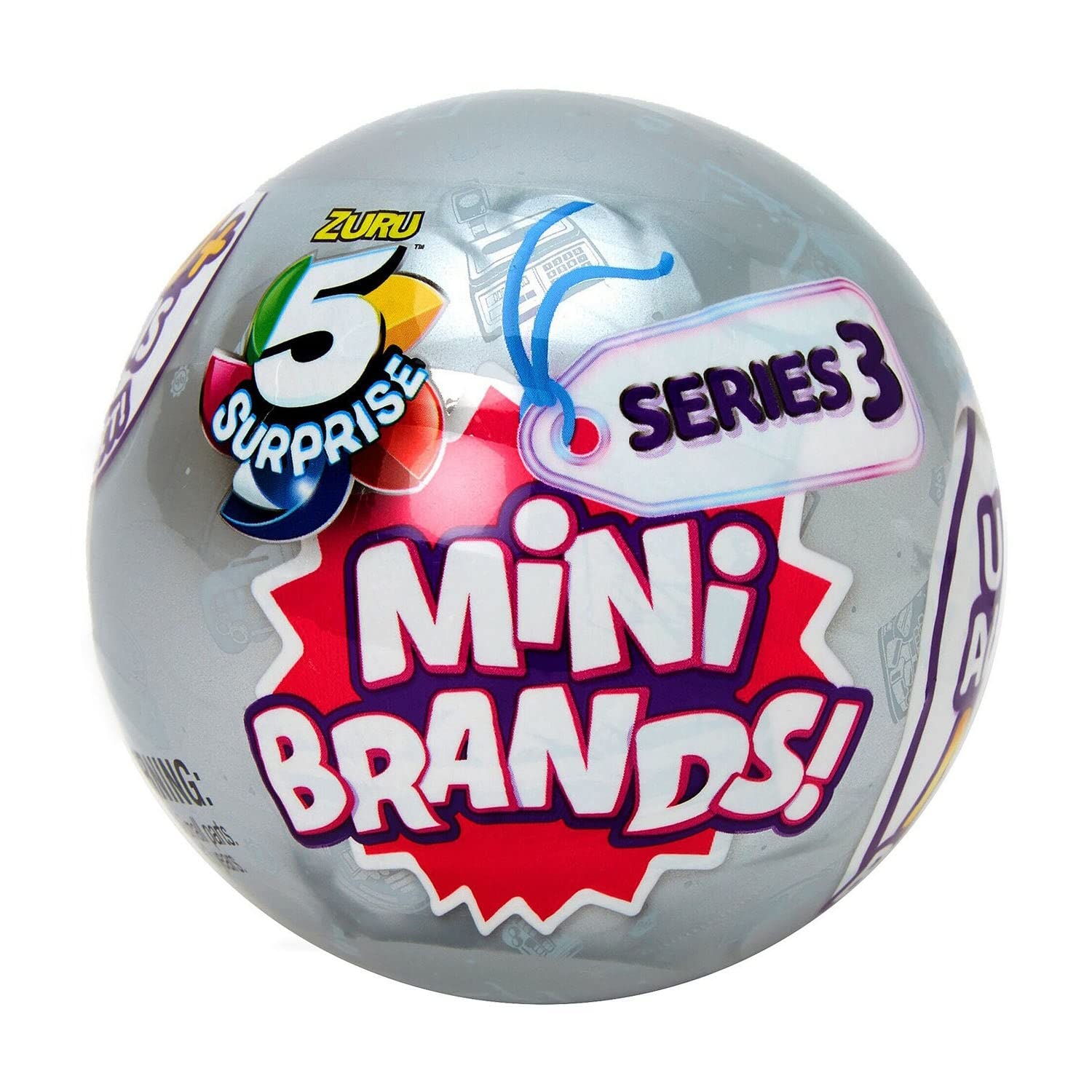 ZURU 5 Surprise Mini Brands capsule showing realistic mini brands for imaginative play and collection