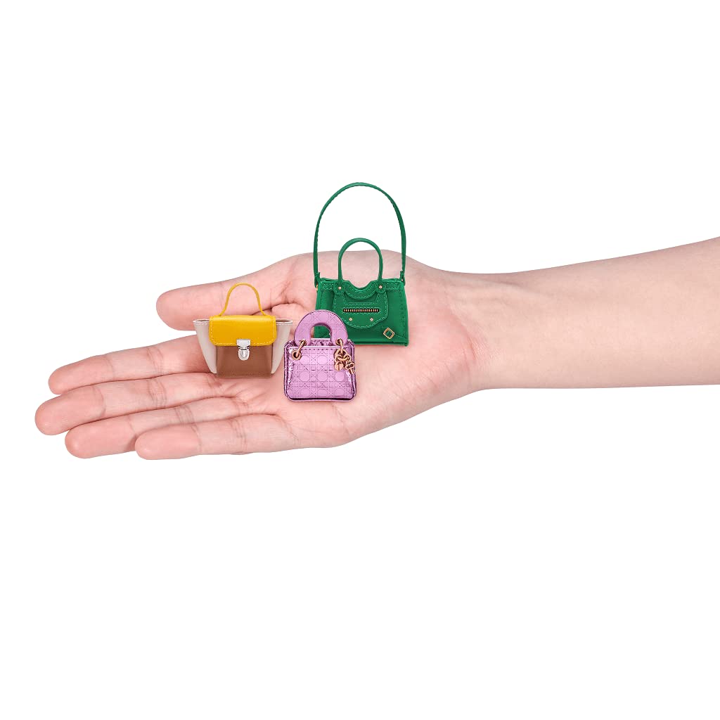 ZURU Mini Brands Series 1 showcases miniature bags and accessories for dolls.