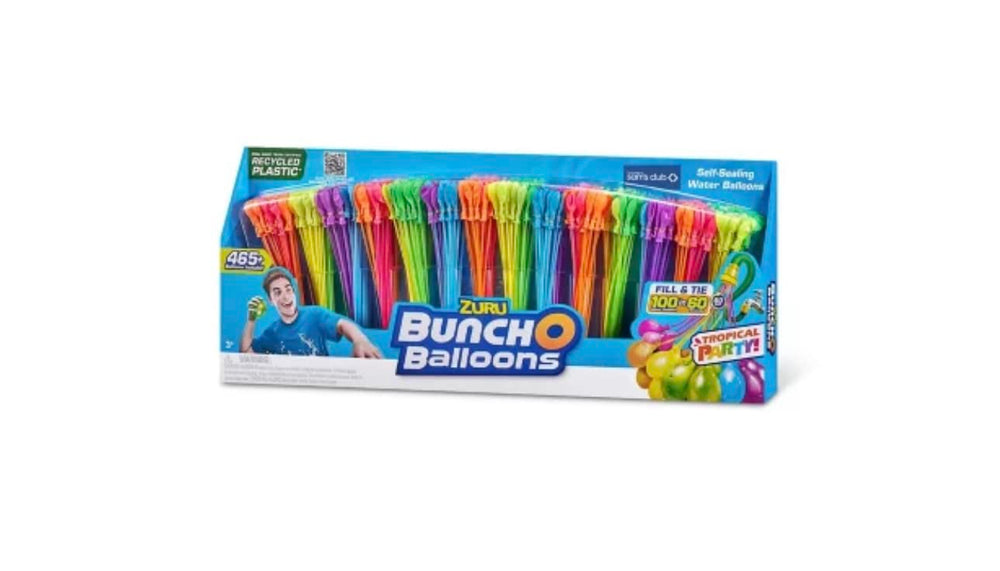 ZURU Bunch O Balloons caps and stems showing effortless party prep