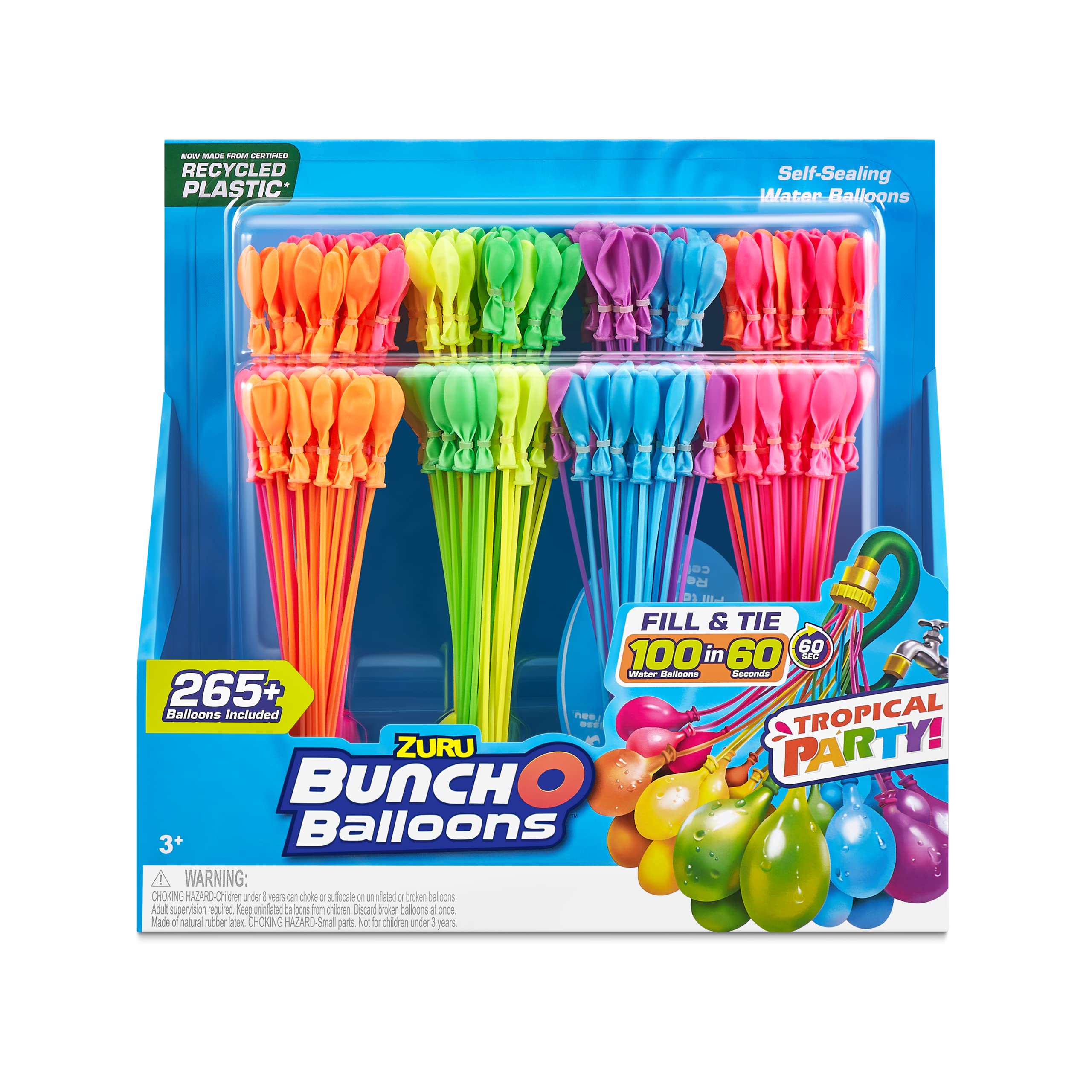 ZURU Bunch O Balloons Tropical Party pack with 8 clusters ready for quick backyard fun
