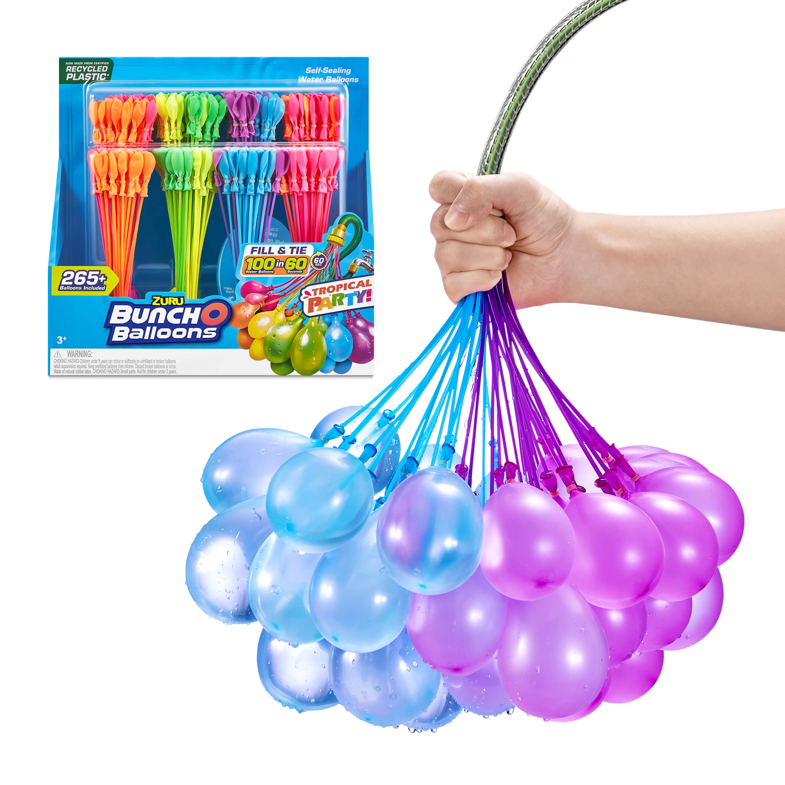 ZURU Bunch O Balloons Tropical Party recycled rods and caps support eco-friendly play