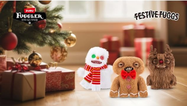 ZURU Fuggler festive plush-closeup highlights soft fur and durable design.