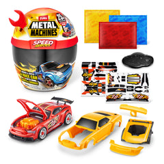 Zuru Metal Machines Speed Heroes Red helmet opening reveals build-surprises to start the car