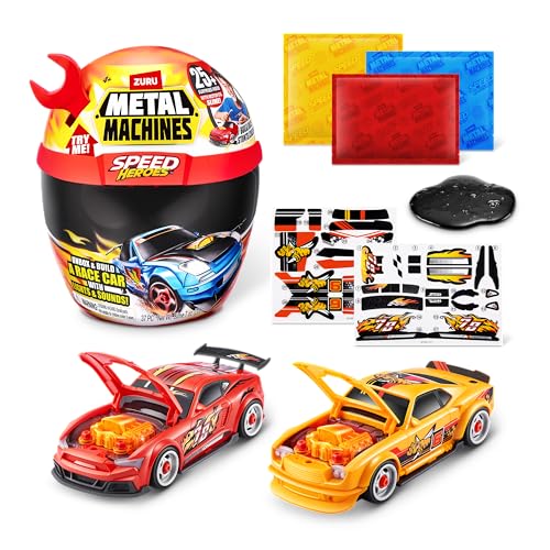 Speed Heroes Red parts inside showing buildable components for customization