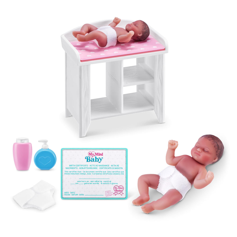 ZURU My Mini Baby figure close-up with realistic miniature detail for imaginative play.