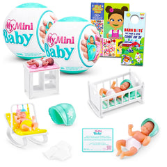 Zuru My Mini Baby Series 1 mystery ball reveals a tiny baby figure for imaginative play.