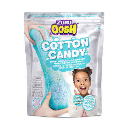 ZURU Oosh Cotton Candy blue foil bag 100g, ideal for sensory play.