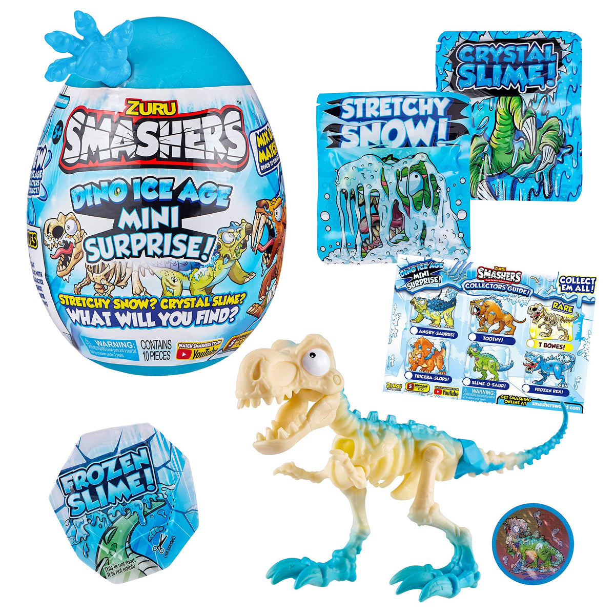 ZURU Smashers Dino Ice Age egg reveals T-Rex skeleton for mix-and-match collection.