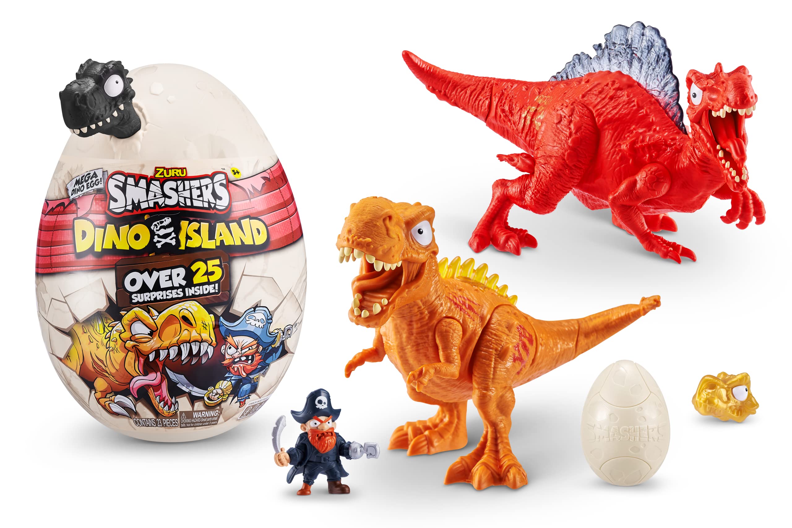Dino pieces for assembly within the Smashers Dino Island Mega Egg