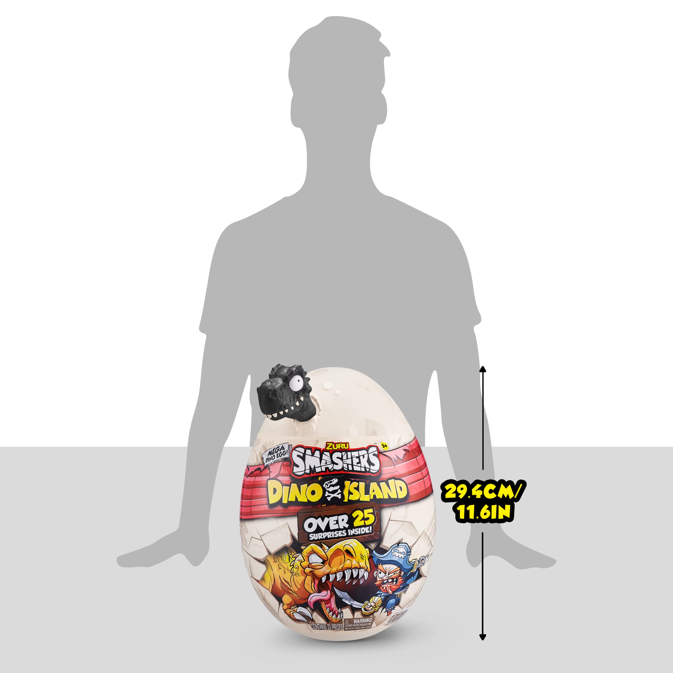 ZURU SMASHERS Dino Island Mega Egg slime sand and foam textures for tactile fun