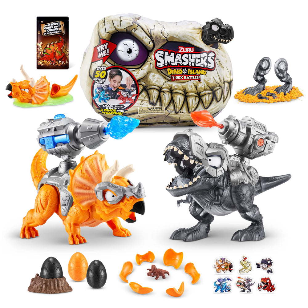 ZURU SMASHERS Dino Island T-Rex battles: two dinos ready for epic clash.