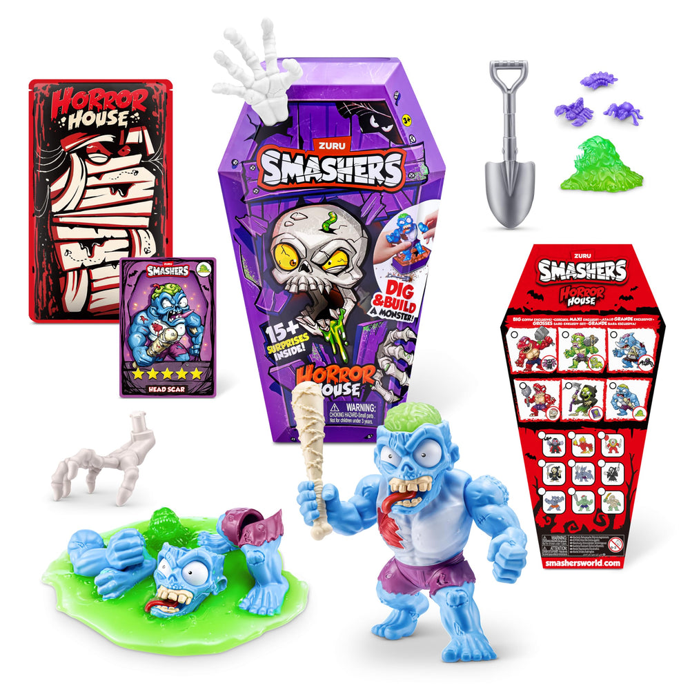 ZURU Smashers Horror House coffin opening reveals surprises for unboxing excitement.