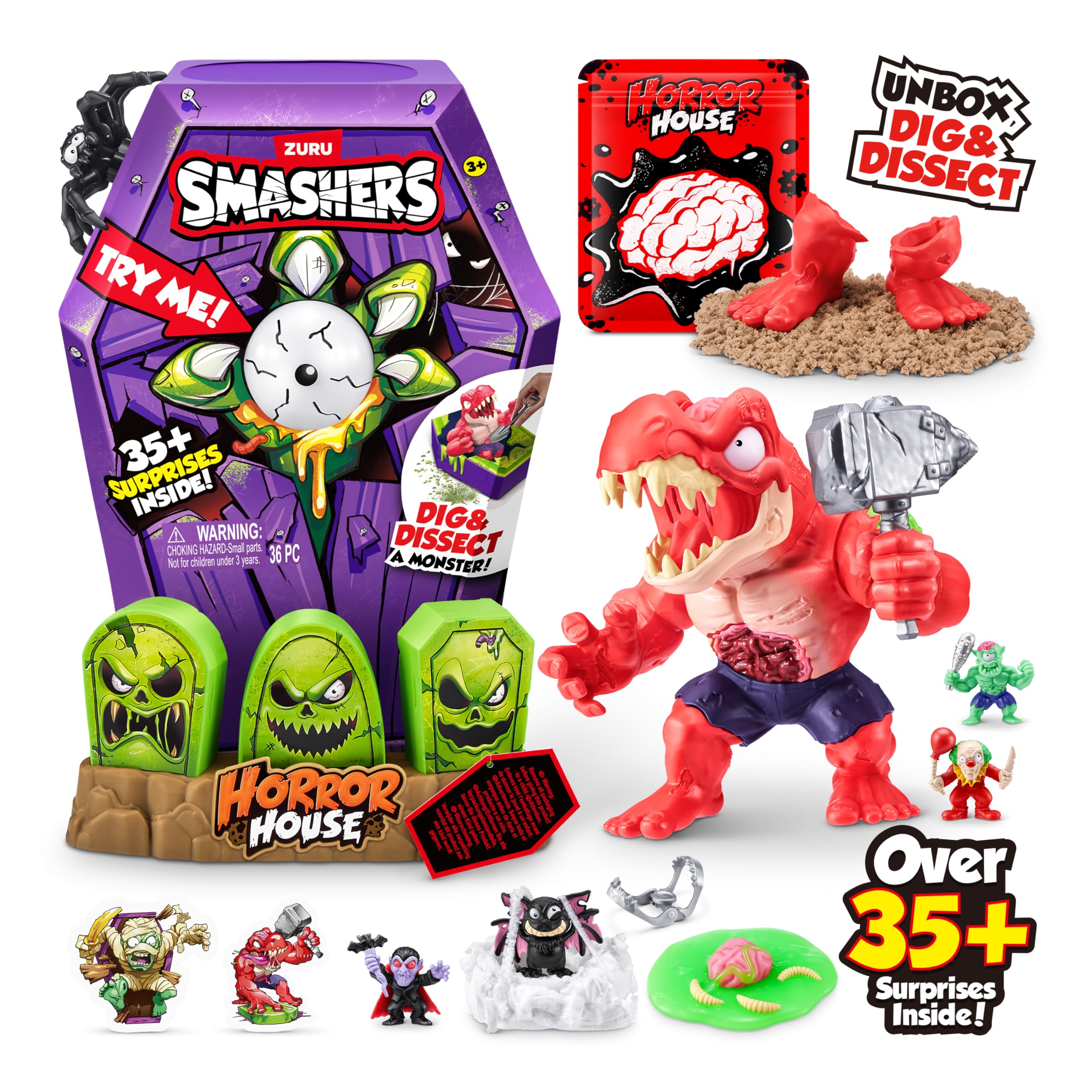 ZURU Smashers Mega Horror House sand and slime play area for tactile discovery