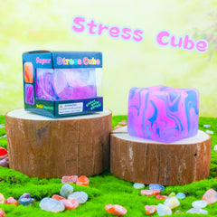 Zuvooi stress cube with gel filling, perfect for classroom fidgeting and rewards.