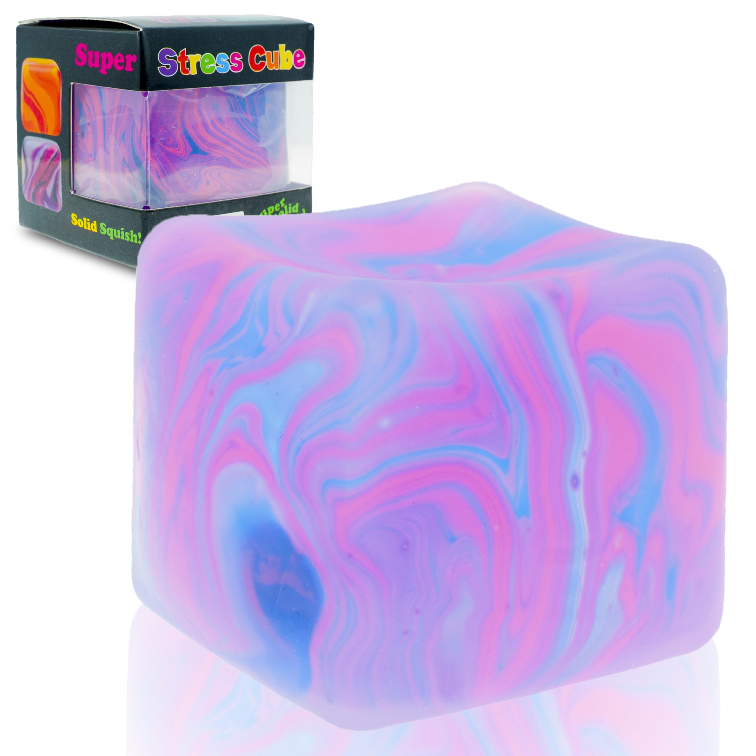 Zuvooi Stress Cube in purple camo close-up, ideal for calming breaks.