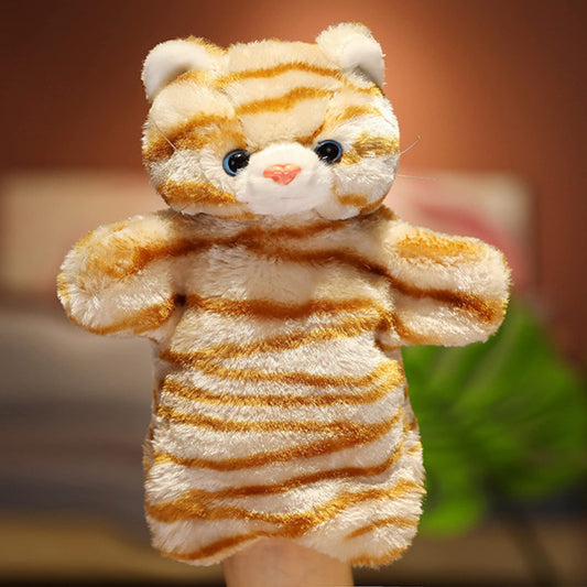 ZUXUCUVU tabby cat hand puppet front view for playful scenes