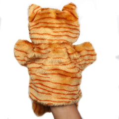 ZUXUCUVU tabby cat hand puppet packaged as a gift-ready imaginative play set
