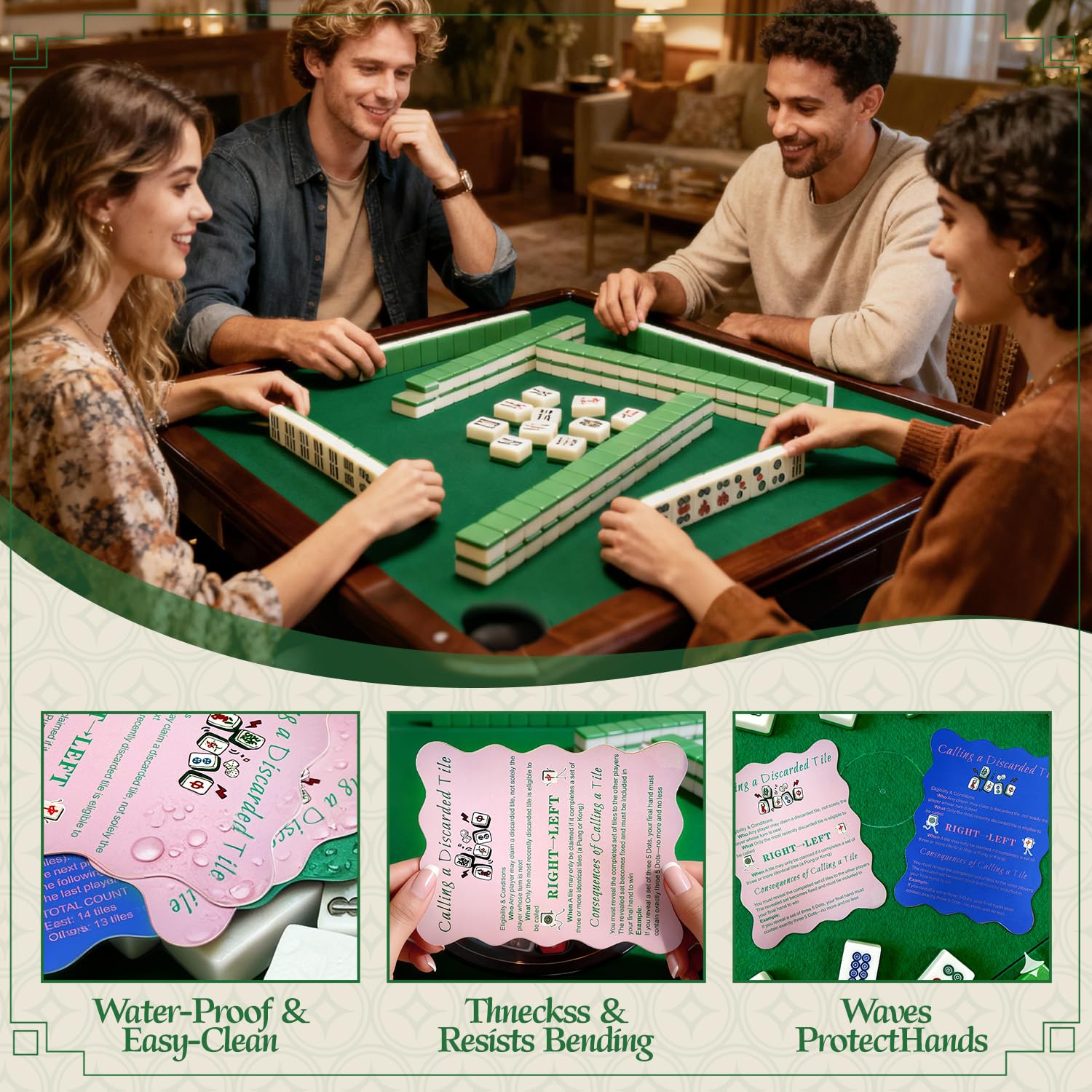 ZWFCGMMBC portable waterproof shufflers for on-the-go mahjong sessions.