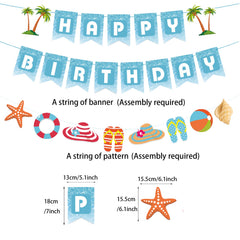 Zwiebeco starfish conch banner adds tropical flair for playful birthdays.