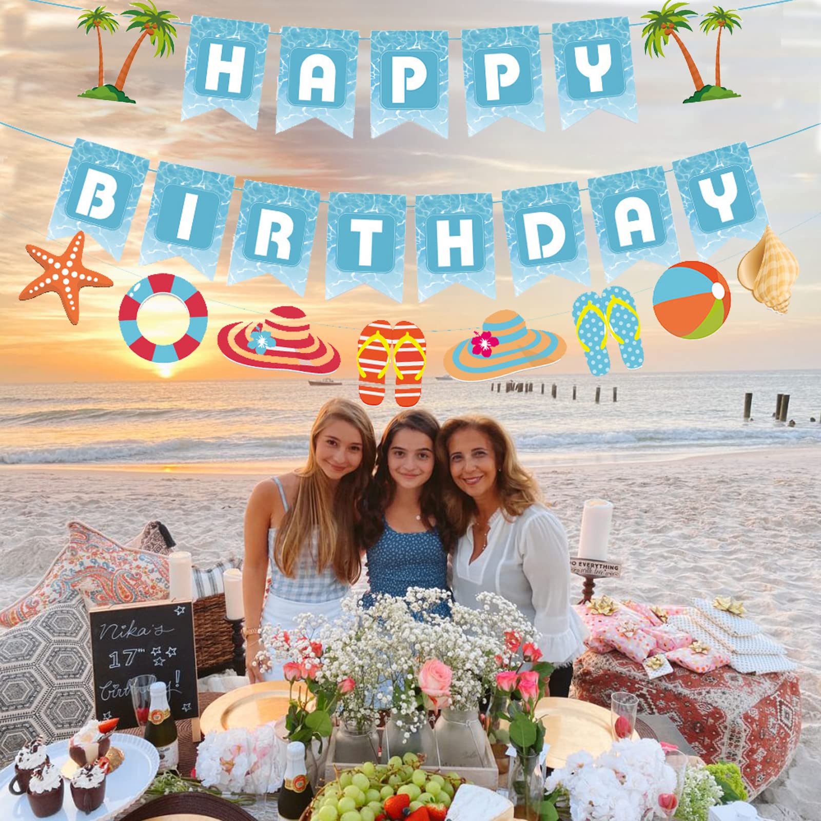 Zwiebeco summer beach banner ideal for poolside tropical celebrations.