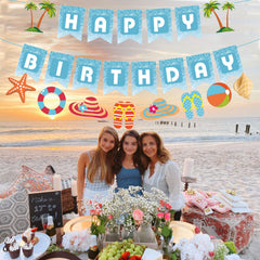 Zwiebeco summer beach banner ideal for poolside tropical celebrations.