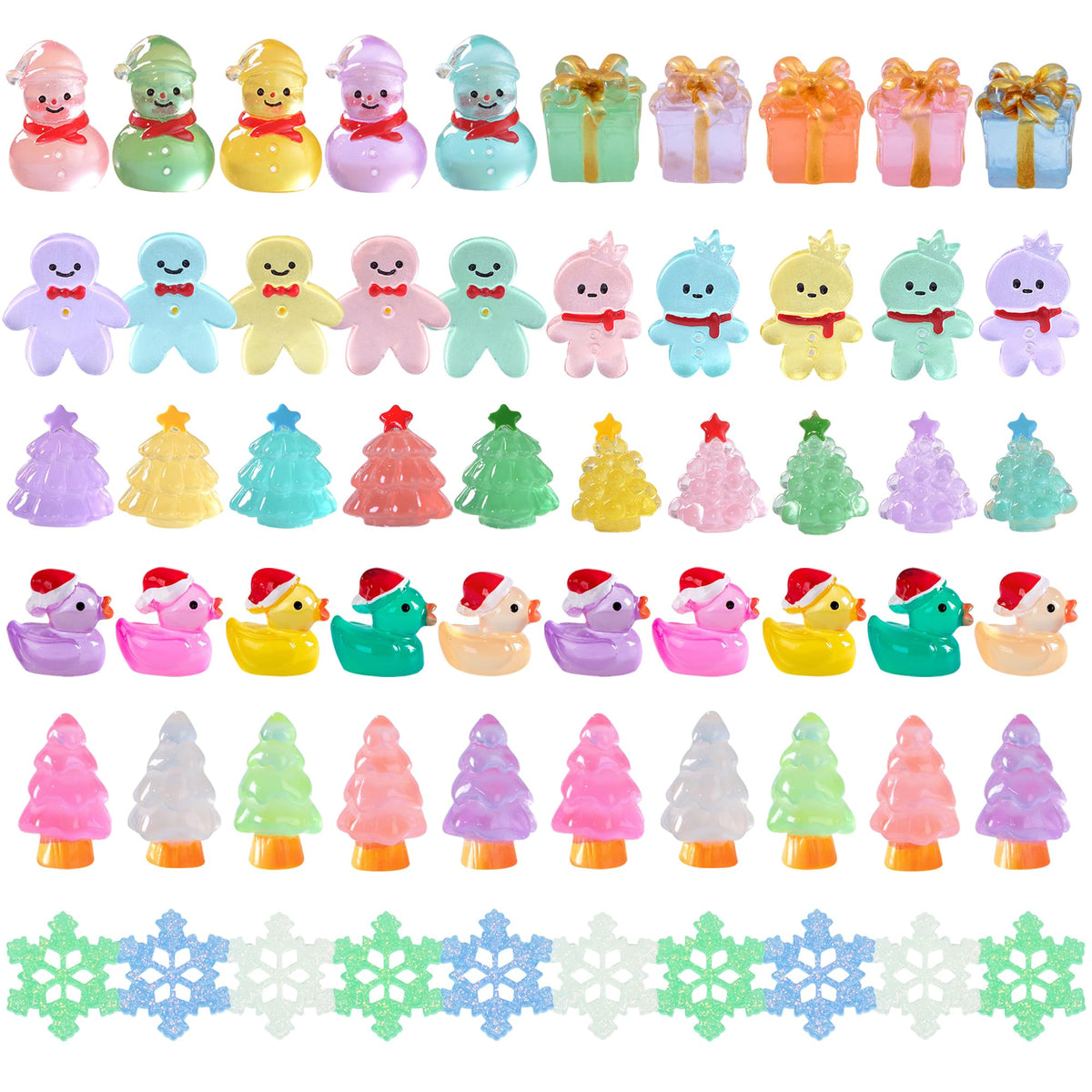 ZXSWEET 60-piece glow-in-the-dark resin figures for dollhouses and aquarium decor