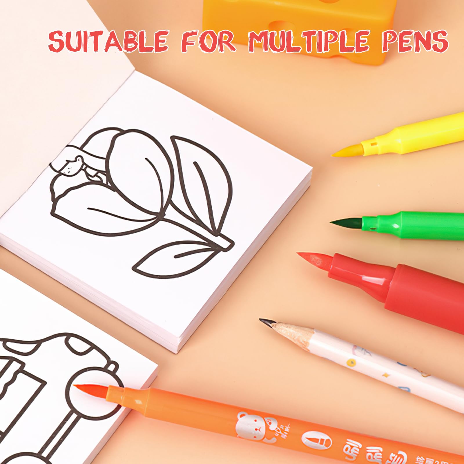 Zxvskr food 3x3 pages showcasing tasty scenes for mindful coloring on the go.