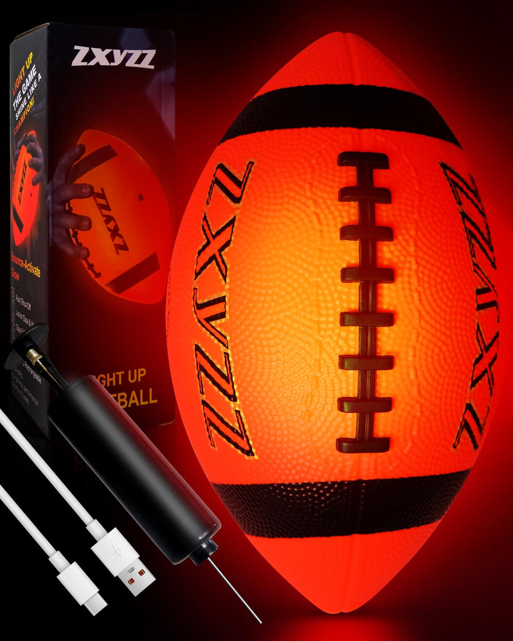 Zxyzz glow football with LED illumination ideal for backyard play