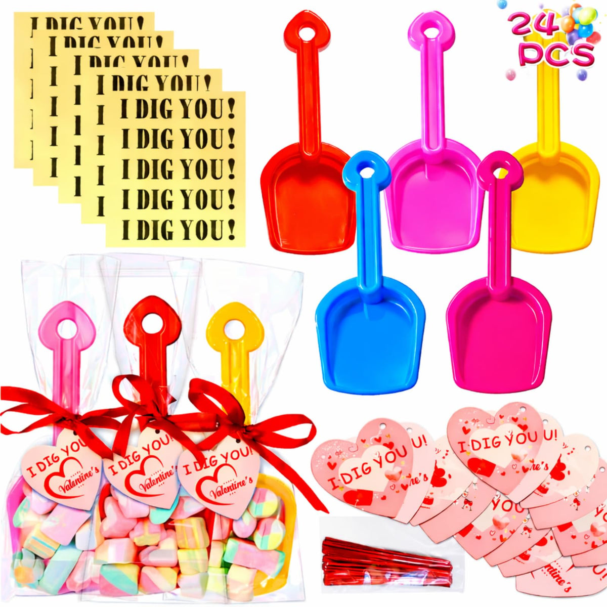 ZYCEHO valentines shovels set in bright colors for classroom exchanges and activities
