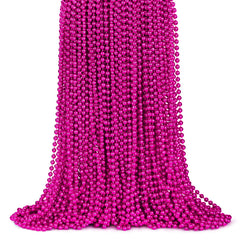 ZYFLSQ hot pink beads 33in necklace adds bold color to Mardi Gras outfits.