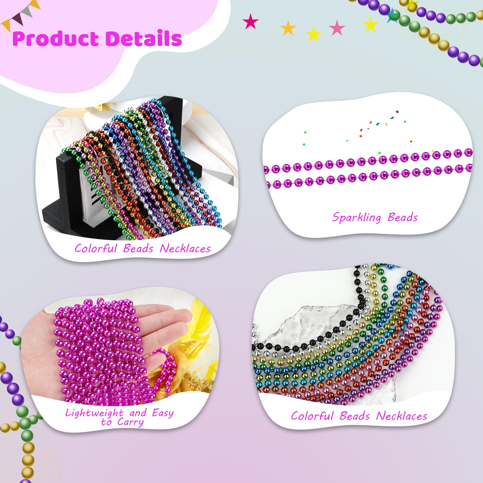 ZYFLSQ Mardi Gras party beads bulk ideal for affordable party favors.
