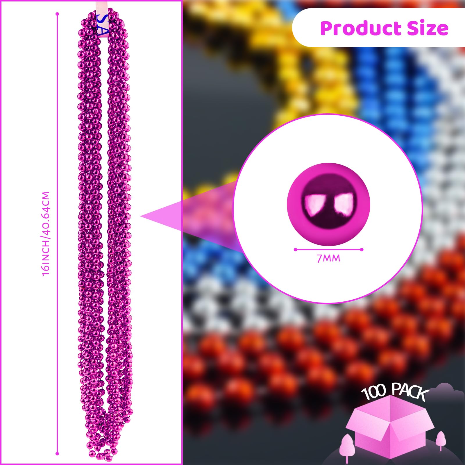 ZYFLSQ metallic luster necklace closeup shows durable plastic shine.