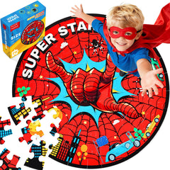 ZYGIG Spider Web Puzzle front view ready for kid-led assembly.