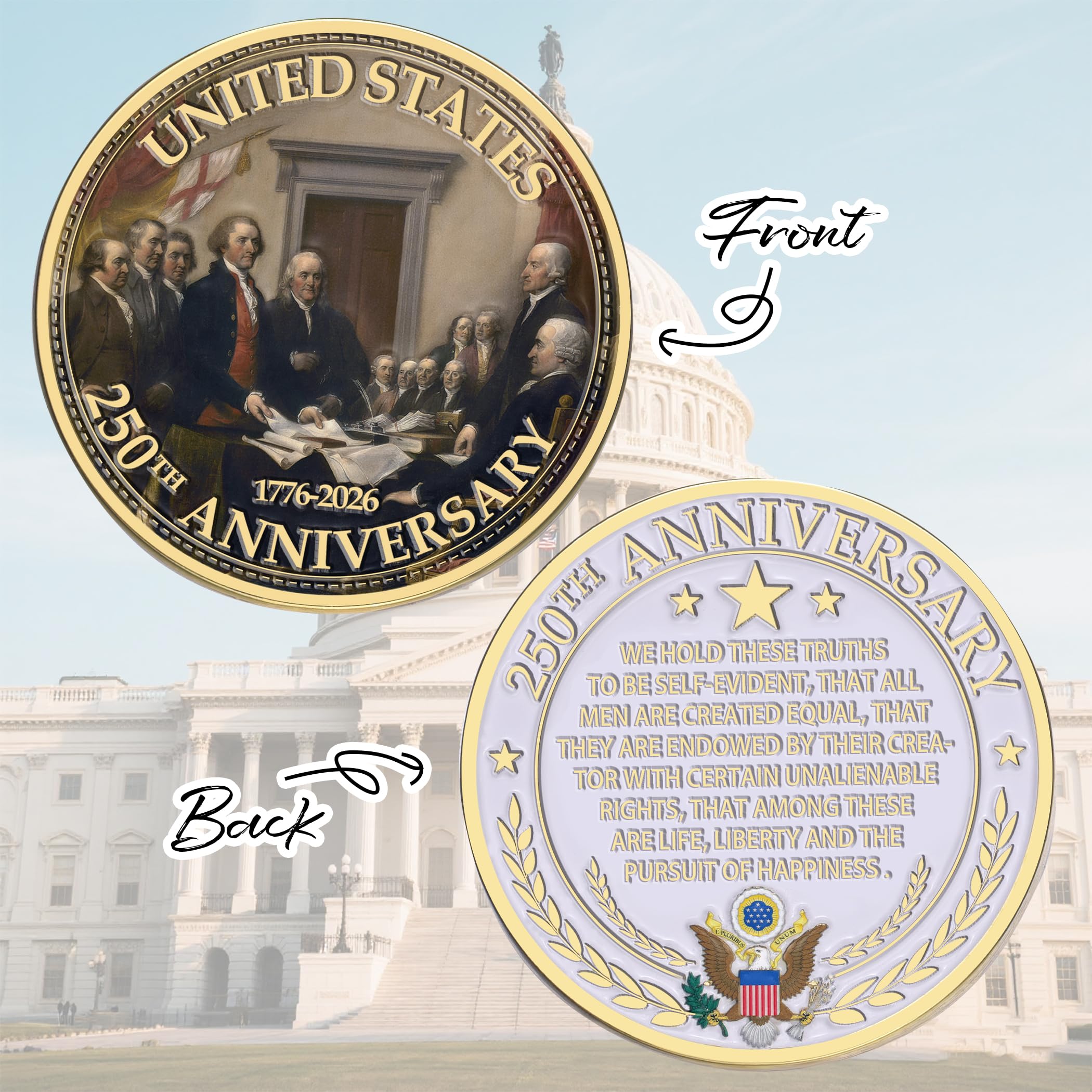 Zyviacy USA 250th Anniversary Coin – protective gift box ready for gifting