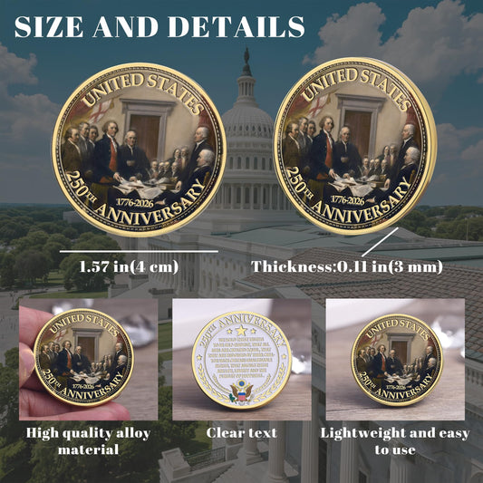 Zyviacy USA 250th Anniversary Coin – polished finish enhances longevity