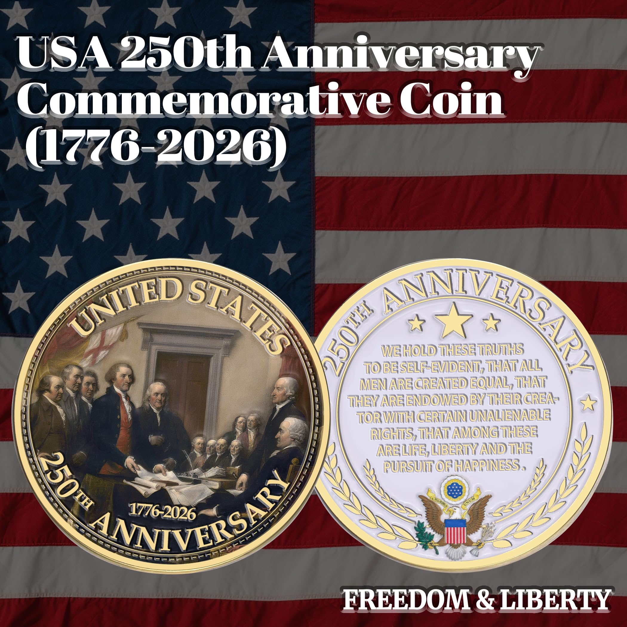 Zyviacy USA 250th Anniversary Coin – stars and stripes symbol design