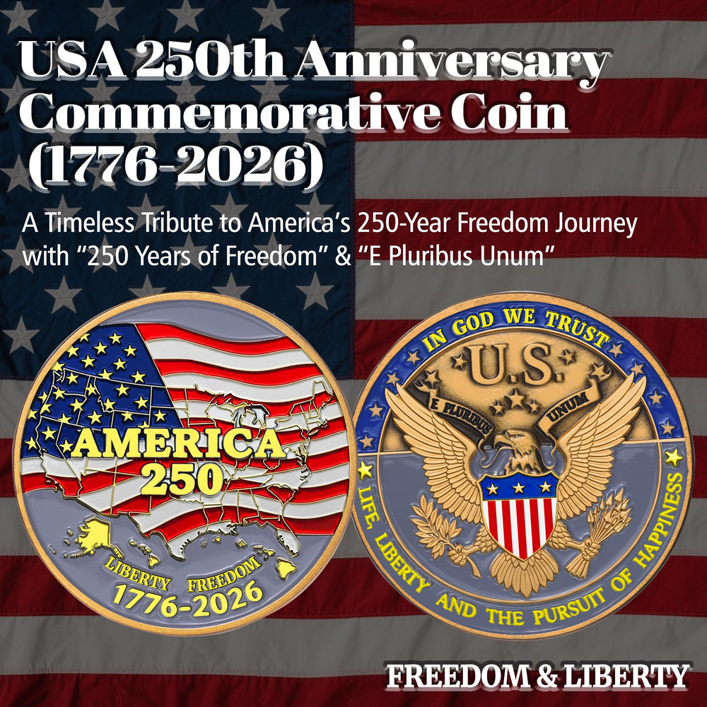 Zyviacy USA 250th coin back view with inscriptions suitable for gifting