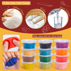 ZYYBQW 3-in-1 color dough set 12 dough cans add vibrant versatility