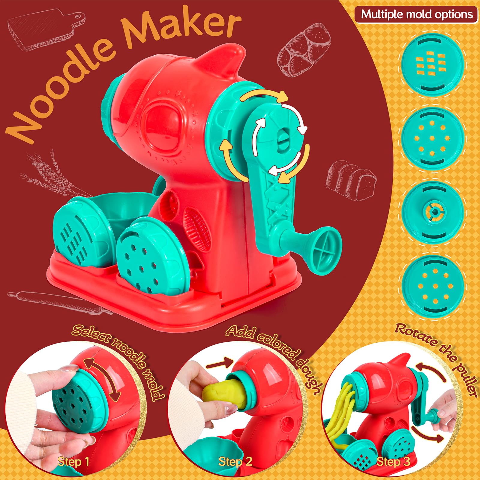 ZYYBQW safe non-toxic dough pack highlights kid-friendly materials.