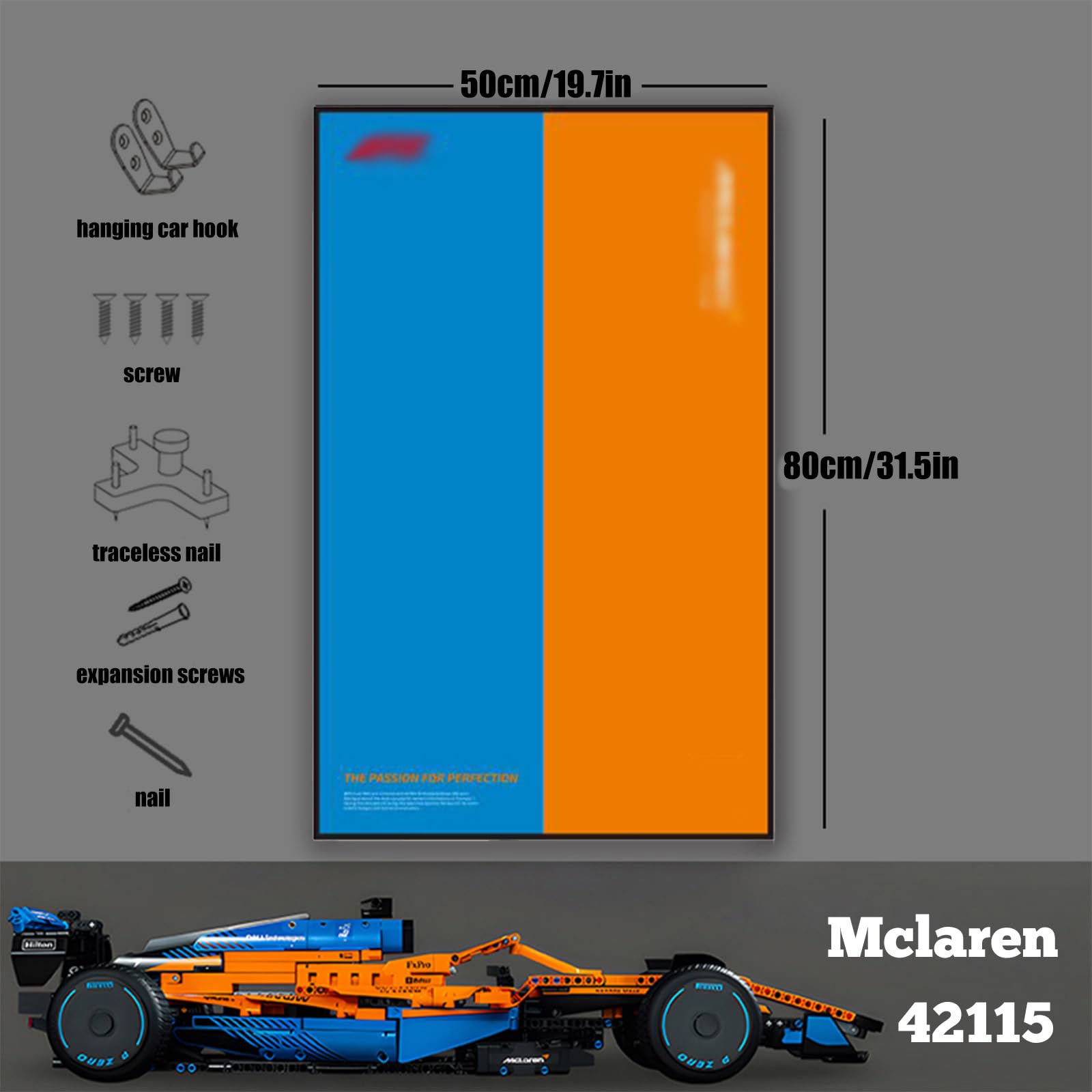 ZZFENGKR lego mclaren f1 wall mount frame offers durable, stylish display
