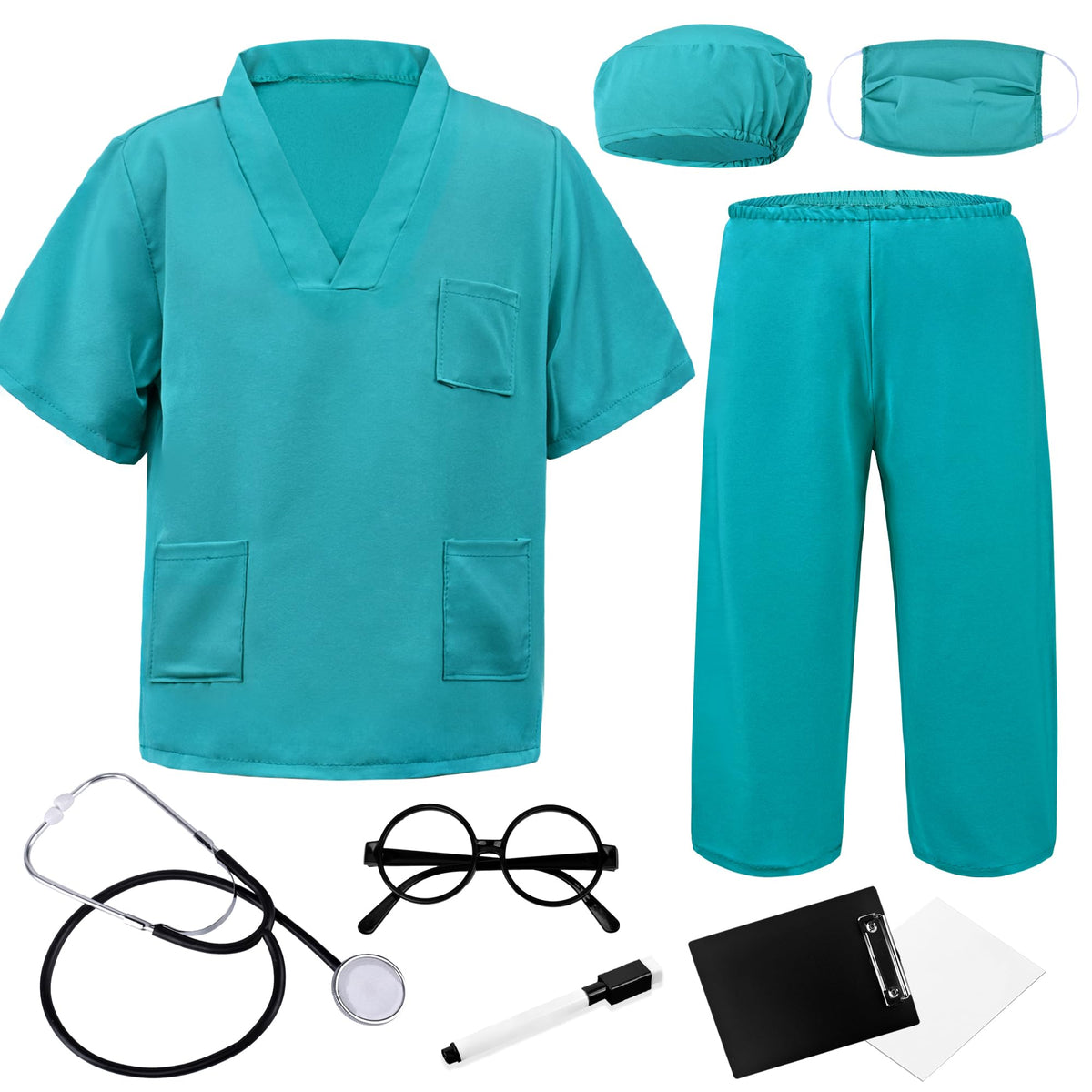 ZZIHAN kids doctor costume with stethoscope for imaginative play.