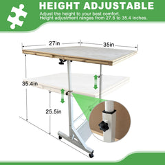 ZZJIHAI puzzle table with tilted top for comfortable puzzling