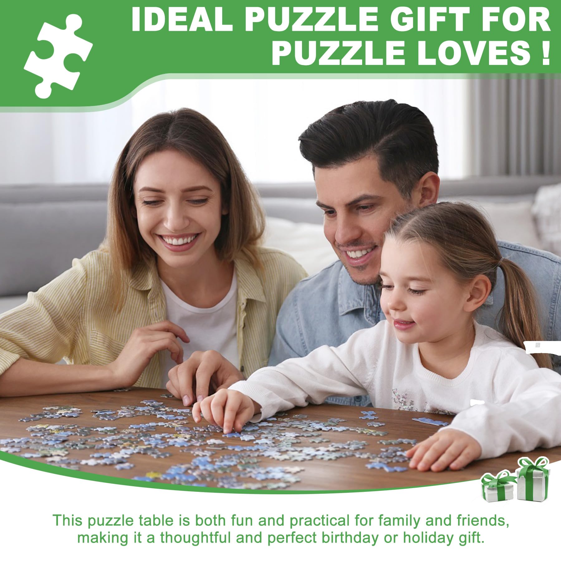 ZZJIHAI bottom storage shelf holds puzzle boxes and accessories